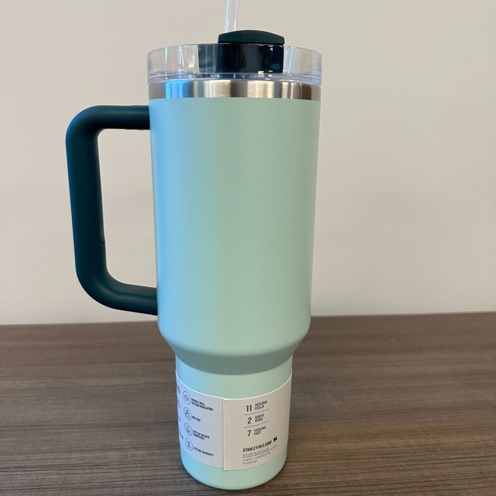 Stanley 40 oz Stainless Steel H2.0 Flowstate Quencher Tumbler- Ocean Spray Green - Picture 2 of 5